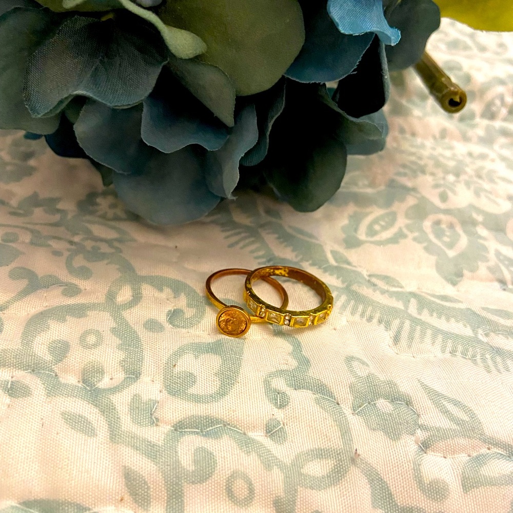 Two Gold Tone Rings